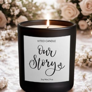 Our Story Engagement Gift Bridal Shower Idea Wedding Candle Personalized Wedding Gift Candle Bridal Shower Idea Gift for Fiancé