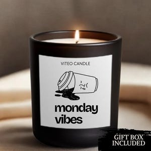 Monday Vibes Women&#39;s Gift Candle Entrepreneur Gift for Her Boss Candle Gift for Best Friend and Coworker Gift for Wife Gift For Mom Funny