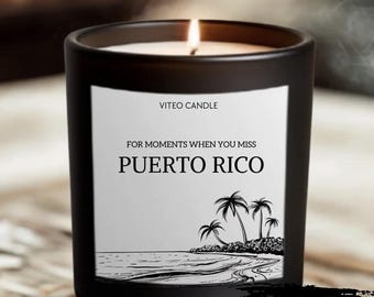 Puerto Rico Candle Puerto Rico Gift Missing Puerto Rico Trip Reveal Birthday Trip Announcement Souvenir Gift Box