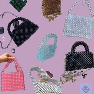 Trendy Handmade Custom Order Bags. Elegant Beaded Evening Purses.Pearl and Crystal Embellished Clutches – Unique Boho & Bridal Designer Bags