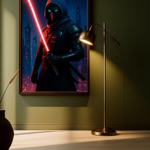 Cyber Punk Ninja Samurai Matte Vertical Posters - Sci-Fi Art Print for Home Decor, Gamer Gift, Wall Art, Collectible Prints, Unique Artwork