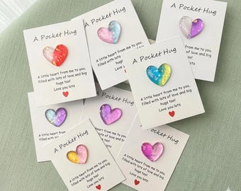 Colourful Glitter Heart-Shaped Pocket Hug