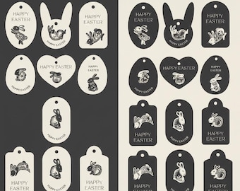 Happy Easter Gift Tags, Print at home, Digital Download Easter Party Favors
