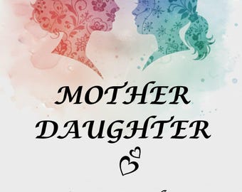 Mother Daughter Art Print, Watercolor Silhouette Wall Decor, Meaningful Gift for Mum, Birthday or Mother’s Day Gift,