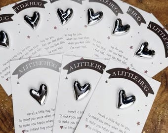 Silver Heart-Shaped Pocket Hug