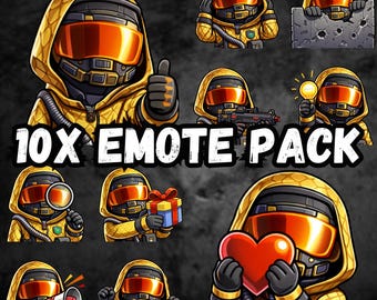Arc Raiders Emotes Pack | Sci-Fi Streamer Emotes, Gamer Mascot (PNG Digital Download)