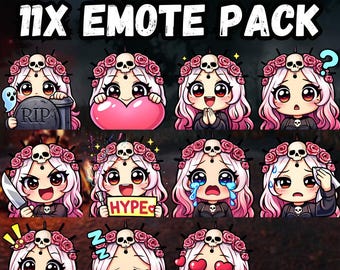 Sable Ward Emote Pack | Dead by Daylight Twitch Emotes | Cute Goth Chibi Emotes | DBD Streamer Emotes | PNG