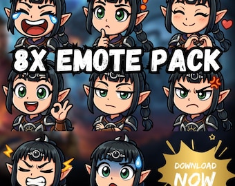 Shadowheart Emotes | Baldur's Gate 3 Chibi PNG Streamer Pack