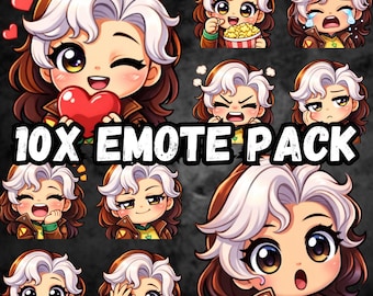 Marvel Rivals Rogue Emote Pack | Cute Chibi Twitch Emotes | 10 Gamer Streamer PNG Emotes