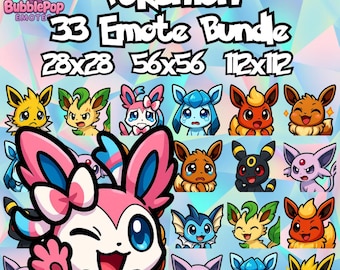 Eeveelution Pokémon Emotes | Chibi Twitch & Discord PNG Pack