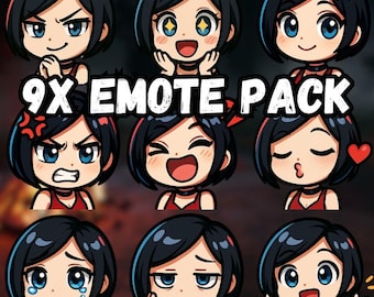 Ada Wong Chibi Emotes | Dead by Daylight Twitch & Discord (Instant Download)