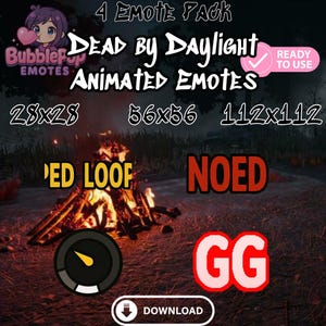 Animerade Dead by Daylight Twitch-emotes – DBD Stream Overlay (digital nedladdning)