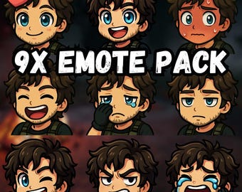 Chibi Style Carlos Oliveira Emote Pack | Resident Evil DBD Twitch Emotes | VTuber & Gamer Emotes