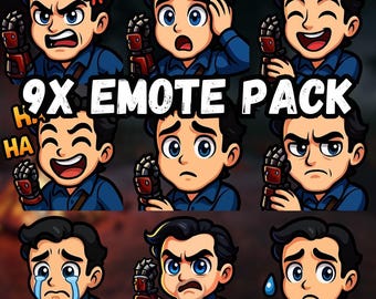 Paquete de gestos Chibi Ash Williams / Dead by Daylight, Twitch, Discord, YouTube