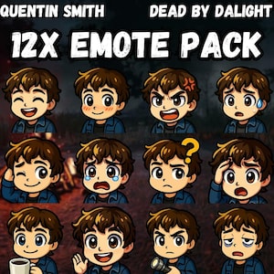 Quentin Smith Chibi Emotes – DBD Twitch & Discord Emote Pack (Digital Download)