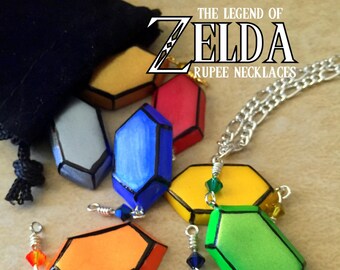 Rupee Necklace - Choose Your Color - Legend of Zelda - Nintendo