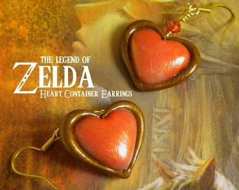 Twilight Princess Heart Container Earrings - Legend of Zelda - Nintendo