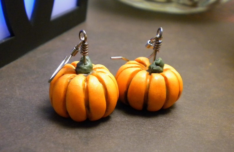 Rustic Fairytale Pumpkin Earrings Dangle image 5