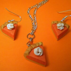 Pumpkin Pie Set Necklace and Earrings Post or Dangle image 5