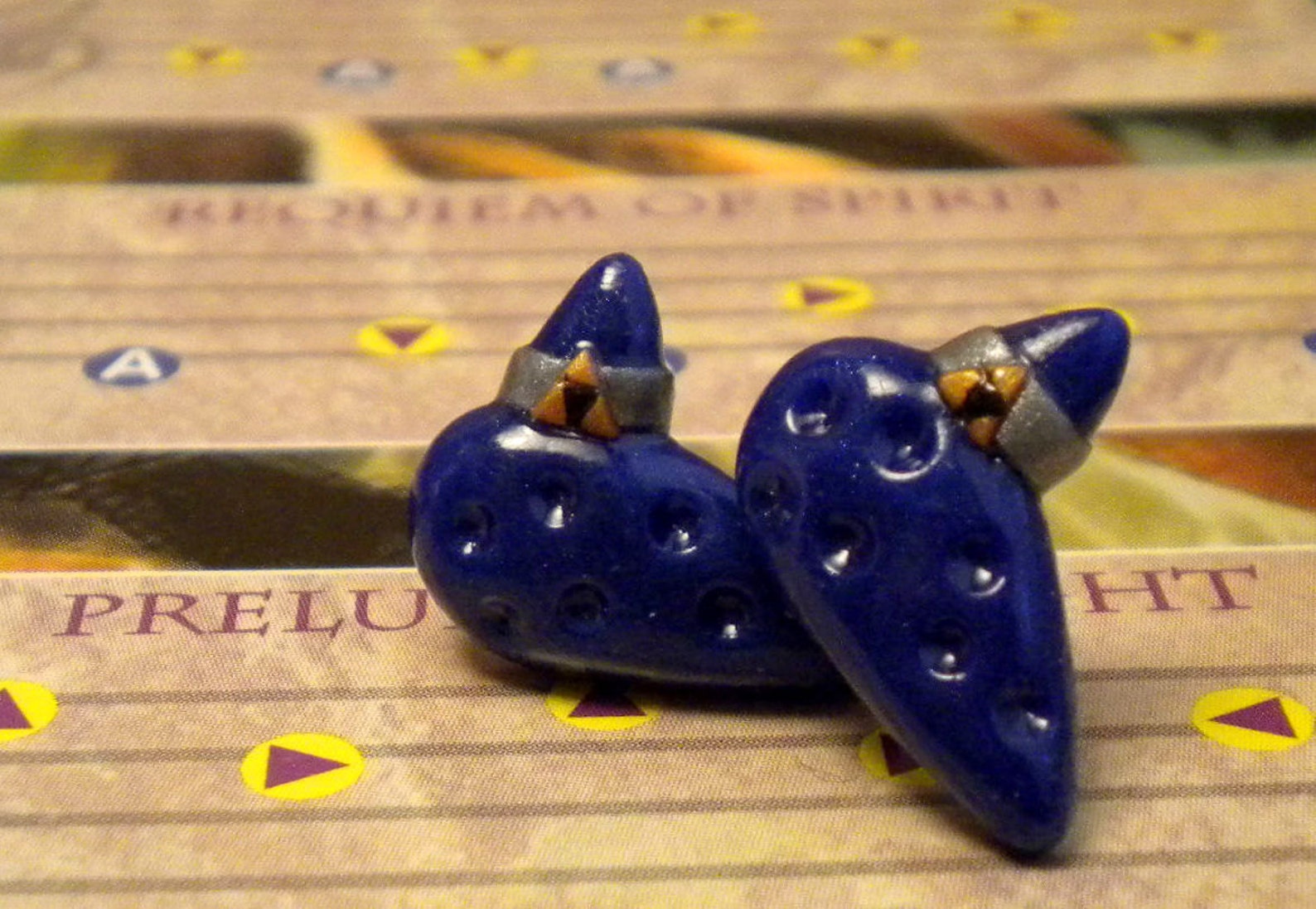 Ocarina Earrings post or Dangle Legend of Zelda Nintendo Etsy