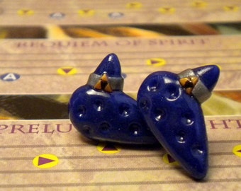 Ocarina Earrings (Post or Dangle) - Legend of Zelda - Nintendo