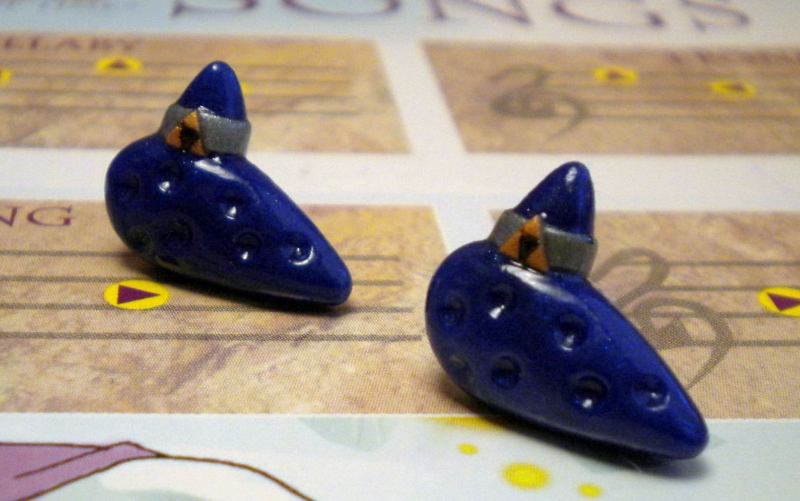 Ocarina Earrings post or Dangle Legend of Zelda Nintendo Etsy