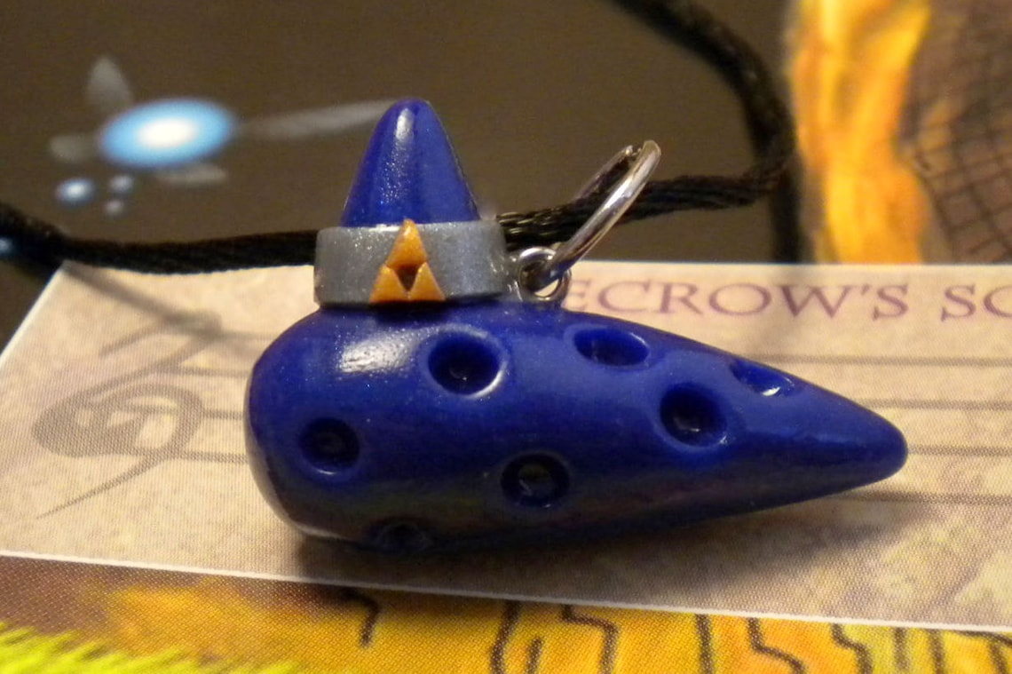 Ocarina of Time Necklace Legend of Zelda Nintendo Etsy