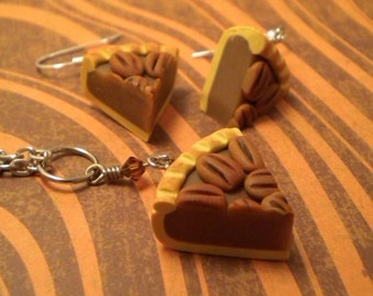 Pecan Pie Set - Necklace and Earrings (Post or Dangle)