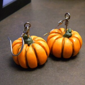 Rustic Fairytale Pumpkin Earrings Dangle image 4