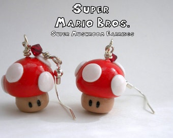 Mario Super Mushroom Earrings - Nintendo