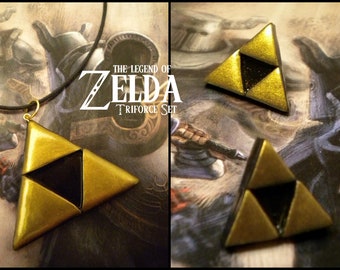 Triforce Necklace and Earring (POST) Set - Legend of Zelda - Nintendo