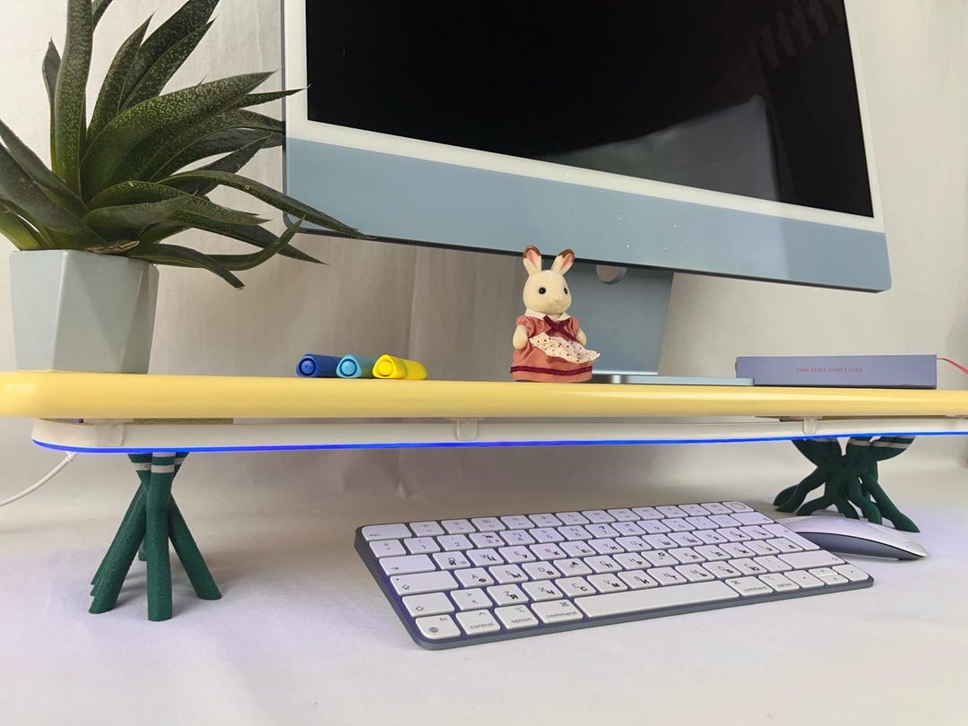 Yellow Monitor Riser Neon Glow Monitor Stand: Yellow MDF Desk Riser - Etsy UK