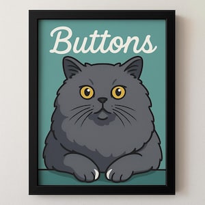 Custom Cat Portrait, Personalised Pet Illustrations, Pet Memorial, New Pet Gift, Pet Lover gift ideas, Pet Portrait’s, Hand Illustrated