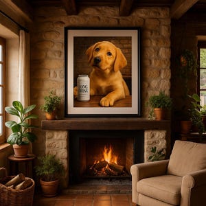 Barmen Dog Portrait, Custom Pet Art for Cocktail Lovers, Personalized Bartender Dog Gift, Unique Bar Decor, Unique Pet Art Gift for Dog Moms