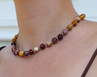 Picasso Jasper Beaded Earthy Tone Necklace