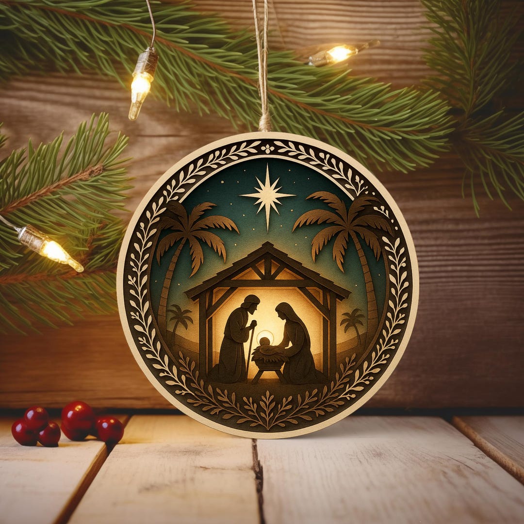 Nativity Scene Ornament, Holy Family Ceramic Christmas Tree Decoration ...