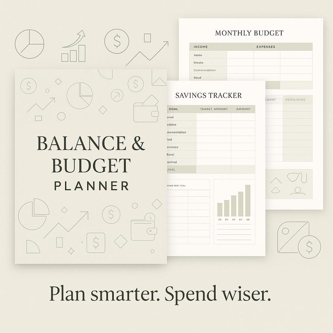Balance & Budget Planner | Printable Finance Tracker PDF | Digital ...
