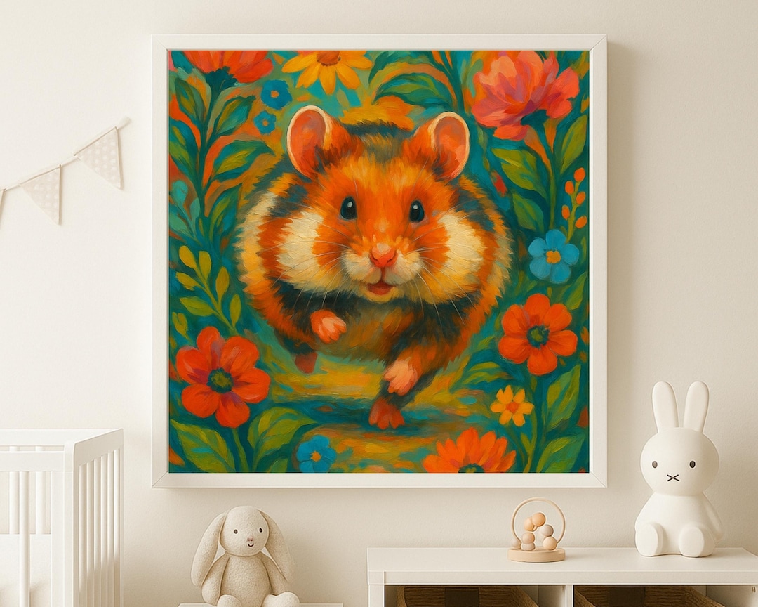 Photo inspiration: Awesomely Whimsical Hamster Playtrees Reference: Whimsical Hamster Art Print Kids Room Decor Digital Print