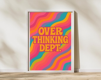 Dopamine Decor Print: Funky Retro Typography, Groovy Wall Art (Digital Download