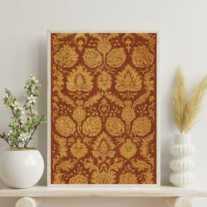 Vintage Floral Tapestry Print: Antique Textile Inspired Wall Art (Digital Download)