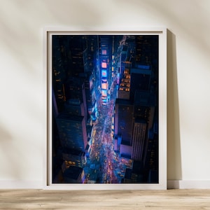 Times Square New York Poster – Iconic NYC Travel Wall Art Print – Vibrant City Lights Digital Download for Modern Home & Office Decor