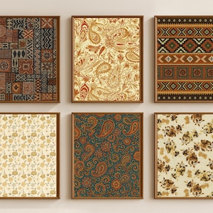 Vintage Textile Wall Art Set – Tapestry Print Bundle, Boho & Rustic Printable Wall Decor, Gallery Wall Digital Art Prints