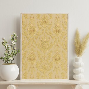 Vintage Floral Tapestry Print: Antique Fabric Pattern Wall Art (Digital Download