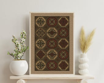 Vintage Tapestry Print: Boho Textile Wall Art (Digital Download)