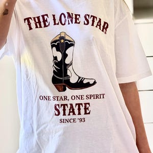 Hand-Drawn Texas T-Shirt – Western Cowboy Boot Tee – Vintage Country Shirt – Free U.S. Shipping – Unisex Southern Style
