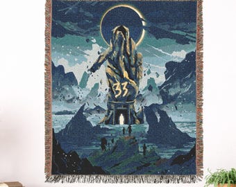 Fantasy Erkundung gewebte Decke - Gothic, RPG Abenteuer Gaming Tapisserie, dunkler Spielliebhaber werfen Gamer HomeDecor
