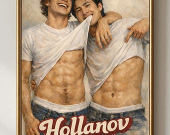 Shane and Ilya Wall Art | Heated Rivalry | MM Romance Art | Hockey Love Print | Gay Couple Wall Decor | Hudson Williams and Connor Storrie