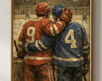 Hockey Player Wall Art Inspired by Heated Rivalry | Shane Hollander & Ilya Rozanov Print | Gay Romance Sports | LGBTQ Wall Art | MM Romance