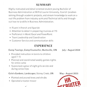 Student Resume Template | ATS-Friendly Student Resume | Editable Internship CV for College and University