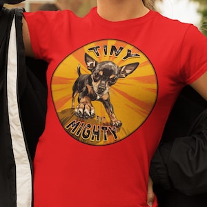Chihuahua Unisex Tee, Funny Dog Lover Shirt, Tiny but Mighty Graphic Top, Cute Animal T shirt, Chihuahua Dog Owner Gift